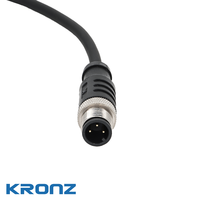 Connecteur mâle droit pré-assemblé KRONZ M12 à 5 broches, câble PVC non blindé de 3 m, IP67, moulé, résistant à l'huile, industriel, circulaire