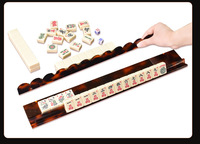 Support de Mahjong Américain Portable de Luxe en Acrylique Effet Écaille de Tortue avec Poussoir Magnétique pour les Jeux de Société