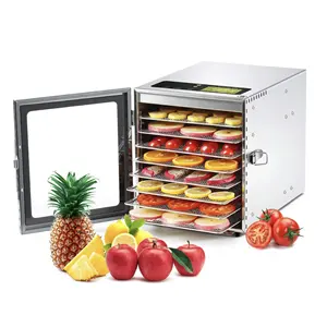 Deshidratador de alimentos Digital de acero inoxidable para el hogar, máquina de secado de frutas y verduras Industrial de 8 capas