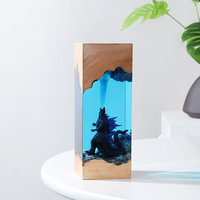 Lampe de nuit LED Godzilla personnalisée en résine avec alimentation par piles, artisanat créatif en résine pour salon, cadeau de vacances, ornement
