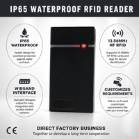 Lector de tarjetas inteligentes RFID IC 13.56MHz HF a prueba de agua IP65 con salida Wiegand 26 34 para sistema de control de acceso CE