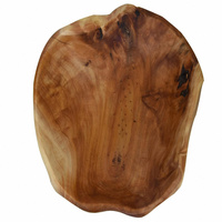 Bol à salade en bois créatif ondulé fait à la main naturel rustique rustique bol à salade en bois pour la décoration de la maison