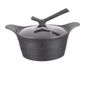 granite fry pan with wooden style