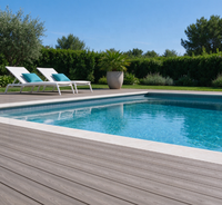 Dalles de terrasse emboîtables en WPC, modernes, antidérapantes, imperméables, imitation bois, pour jardin et entrepôt