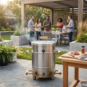 Griglia Affumicatrice Verticale in Acciaio Inox, Barbecue a Carbone con Termometro <span class=keywords><strong>per</strong></span> Cucina all'Aperto e Campeggio - Product Image 3