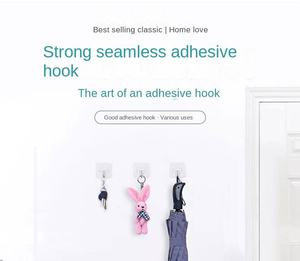 <span class=keywords><strong>Crochet</strong></span> mural adhésif en plastique transparent, <span class=keywords><strong>crochet</strong></span> mural robuste et résistant, crochets en acier inoxydable pour salle de bain et <span class=keywords><strong>cuisine</strong></span> - Product Image 4