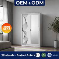 Armoire métallique imprimée avec tringle de suspension et étagères, armoire à vêtements anti-humidité pour dressing domestique, fabricant chinois