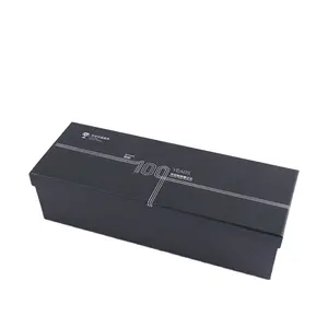 Hight Quality Luxury Custom Logo Printed Packaging Lid Base Black Card-broad Box With Pearl Cotton Lining