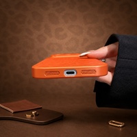 Coque de téléphone en PU à imprimé léopard antichoc pour iPhone