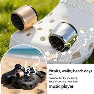 ลำโพงไร้สายขนาดเล็กขายดี พร้อมห่วงคล้องสำหรับตกแต่งรองเท้า ลำโพงบลูทูธแบบใหม่สำหรับรองเท้า ลำโพงสเตอริโอ โรงงาน OEM - Product Image 4
