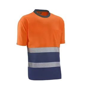 T-shirt - HVS621ORDN S London - Colore: Arancione fluorescente/blu - Tessuto sportivo "Eye Bird". Traspirante, assorbe l'umidità. - Product Image 1