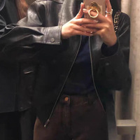 Veste moto marron haut de gamme pour femme en similicuir PU, manteau personnalisé pour les sorties hivernales