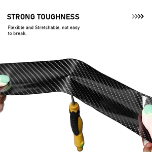أسود 4D ملمس ألياف تصميم الهواء فقاعة تحرير الهواء المضادة للتجاعيد الفينيل التفاف حر لسيارة الكربون موتو ديي الخارجي - Product Image 2