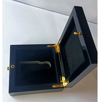 Coffret Cadeau de Parfum en Bois Noir Luxueux Personnalisé Boîte d'Emballage pour Huiles Essentielles en Panneau de Fibres à Densité Rectangulaire