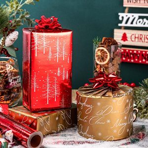 MAYPLUSS Christmas <b>Wrapping</b> <b>Paper</b> Roll 17IN X 33FT Reversible Red Tree Design Gift Craft Packaging <b>Paper</b> - Product Image 3