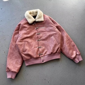 Vestes d'extérieur vintage personnalisées pour hommes, en cuir, avec boucle de pompier et fermeture à fermoir homard - Product Image 1
