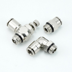 Acoplador rápido, conector de manguera neumática, cobre niquelado, rosca G, presión de 0,8 Mpa para uso industrial - Product Image 1