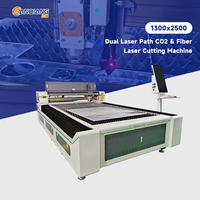 Machine de découpe laser double SQ 1325D avec laser CO2 300W et laser fibre 3KW pour métal, MDF, acrylique, bois