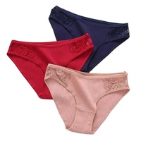 CINVIK femmes Sexy dentelle culotte 48 heures d'expédition couleur unie taille basse slips sous-vêtements grande taille Lingerie