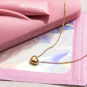Collar con Colgante de Corazón Chapado en Oro para Mujer, Cadena de Aleación, Joyería Romántica para Uso Diario con Circonita Cúbica - Product Image 3