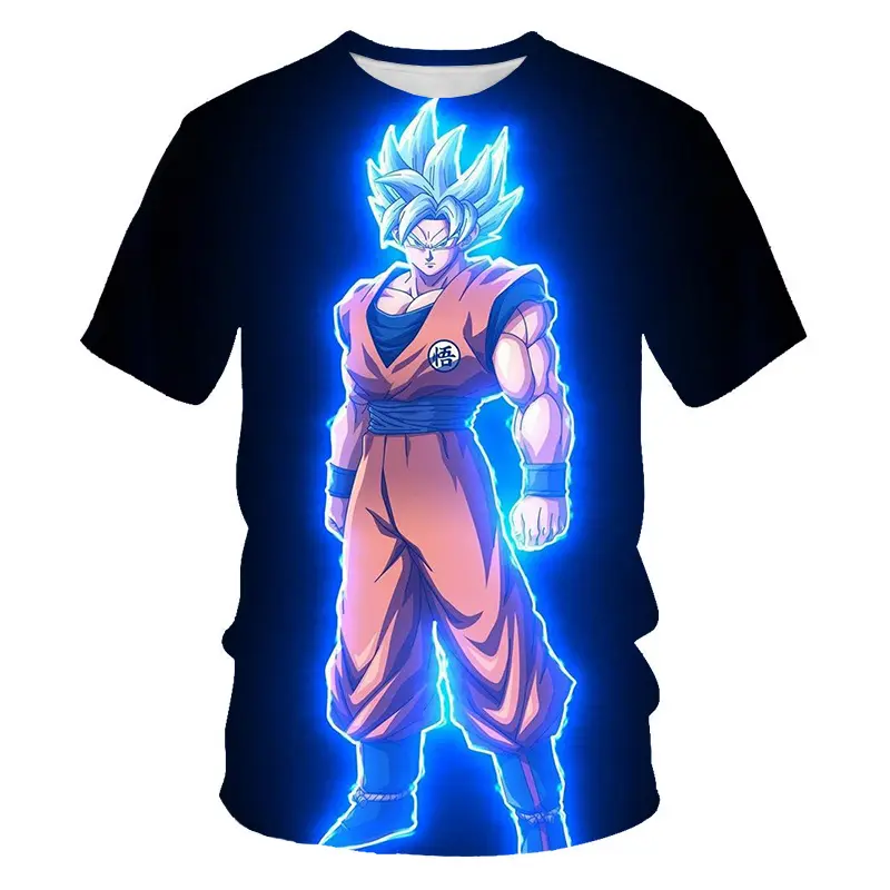 Wholesale designer tshirts high-quality quick-drying t shirts designs anime goku double-sided printing men's printed t shirts