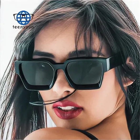 Teenyoun 88950 Retro Shades người đàn ông phụ nữ cổ điển thiết kế màu đen thương hiệu vuông cổ điển nhãn hiệu riêng Kính mát 2024 bán buôn