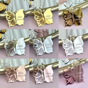 ท็อปเปอร์เค้กอะคริลิคผีเสื้อรูปน้ำผึ้งและน้ำตาลหวาน ของตกแต่งวันแม่และวันเกิด - Product Image 5