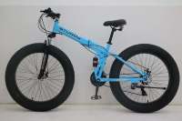 Vélo de montagne pliable à pneus larges, bon prix, 26 pouces, 21 vitesses, cadre en acier, freins à disque doubles, jantes en alliage d'aluminium, OEM