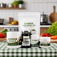 Kit de Commande en Gros à Base de Plantes pour le Soutien Métabolique : Thé Minceur, Sirop Détox, Crème Équilibrante de l'Appétit, Bouteille Pressée à Froid, Dérivé Végétal
