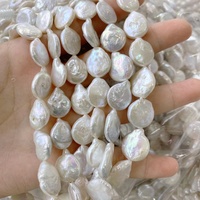 Perles d'eau douce blanches baroques naturelles de grande taille, brins de ficelle pour la fabrication de bijoux