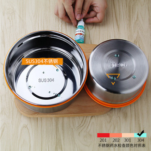 304 Stainless Steel Food <b>Storage</b> <b>Containers</b> 1000ml 1700ml 2700ml Airtight Round Lunch Boxes For Travel Picnic Camping - Product Image 4