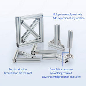 Encadrement modulaire extrudé industriel 4040 4060 4080 Profilé en alliage d'<span class=keywords><strong>aluminium</strong></span> <span class=keywords><strong>Tube</strong></span> <span class=keywords><strong>carré</strong></span> d'angle à assemblage facile - Product Image 4