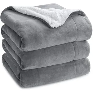 KOSMOS Super Doux Pas Pondéré Microfibre Flanelle Fleece Blanket Throw Couverture flanelle blanketUltra-Doux Micromink Sherpa Couverture