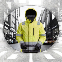 Vêtements de travail en softshell jaune fluorescent à 3 couches, respirants, imperméables, coupe-vent, en polyester haute élasticité avec TPU ou PU