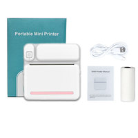 Imprimante d'étiquettes thermiques portable mini en plastique pour codes-barres, compatible avec les marques OEM, papier 57x25mm, garantie 1 an - En stock