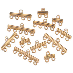 Connecteurs multi-brins pour la fabrication de bijoux |   Acier inoxydable plaqué or 18 carats |   Composants durables et résistants au ternissement - Product Image 5