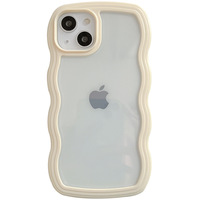 LeYi Candy Transparent Case Curly Wave Hybrid TPU PC Antichoc Bumper Girl Housse de téléphone portable pour iphone 14 13 Pro Max Plus