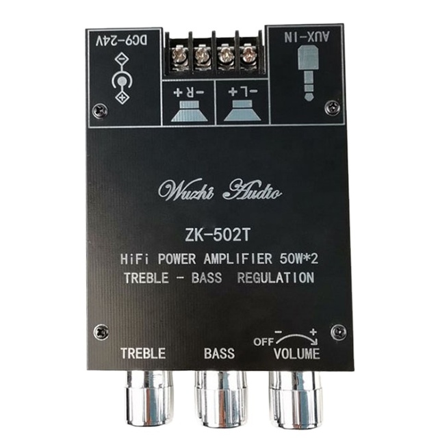 ZK-502T TPA3116D2 Blue Tooth 5.0 Subwoofer Amplifier Board 2.0 Channel High Power Audio Stereo 2*50W