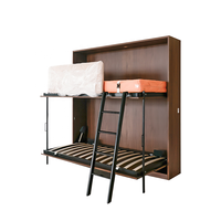 Usine en Chine Lit escamotable horizontal intelligent personnalisé peu encombrant Lit escamotable superposé simple Lit mural superposé