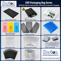 Sac en PE conducteur noir, sac en PE conducteur noir, sac de protection ESD permanent pour l'emballage de composants électroniques IC PCB