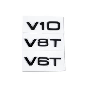 สติกเกอร์ฝากระโปรงรถ ABS สไตล์ V6T V8T <span class=keywords><strong>V12</strong></span>เทอร์โบสัญลักษณ์ TFSI สำหรับ Q5 <span class=keywords><strong>Audi</strong></span> Q7 A4 <span class=keywords><strong>A8</strong></span> A6 - Product Image 1