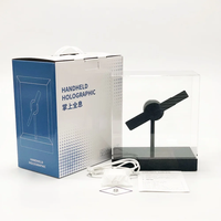 20cm pequeño ventilador de escritorio 3D holograma pantalla negocios publicidad Logo luz lámpara holográfica proyector recargable
