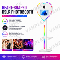 Cabina de Fotos con Forma de Corazón 2026, Pantalla Táctil de 15.6 Pulgadas, Soporte para Cámara DSLR, Kiosco con Luz RGB para Alquiler en Bodas, Fiestas y Eventos de Lujo