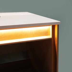 حمام صغير معلق على الحائط من الخشب الصلب Mdf للحمام ، ديكور حمام واحد مع حوض - Product Image 3