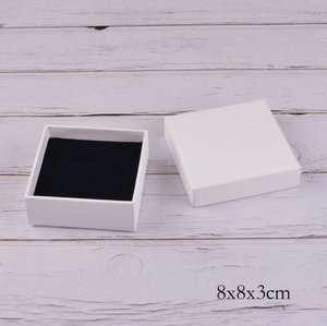 Logo personnalisé imprimé en papier blanc, boîte-cadeau à bijoux, logo personnalisé, 50 pièces - Product Image 3