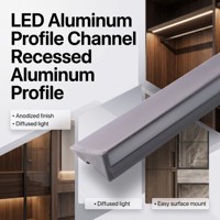 Éclairage de meuble : Luminaire linéaire LED triangulaire à montage en surface, profilé en aluminium pour armoire et vitrine YB1021-24-1