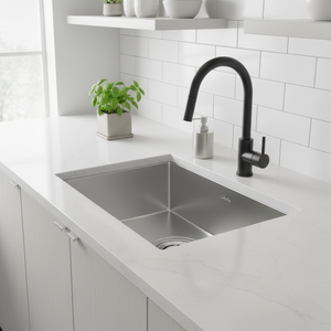 [CALMFORTE] 630 Anti-Bacterial <b>Square</b> Single Undermount Kitchen Sink Anti-<b>Scratch</b> Clear Coated Premium Handmade 1.2T Steel - Product Image 3