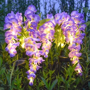 Vente en gros en usine de décoration de fleurs de glycine artificielles extérieures à énergie solaire adaptées aux terrasses de <span class=keywords><strong>jardin</strong></span> extérieures - Product Image 1
