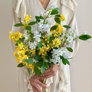 Flores Artificiales de Osmanthus, Ramo Mixto de Seda, Decoración Floral Hecha a Mano para el Hogar - Product Image 1