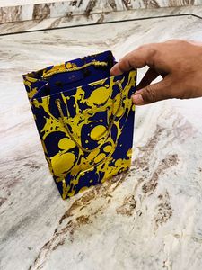 Sac cadeau de luxe en papier artisanal personnalisé, imprimé violet et or, avec poignée, recyclable, pour emballage cadeau et artisanat - Product Image 6